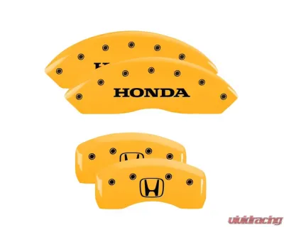 MGP Caliper Covers Set of 4 Yellow Finish | Black Honda | H Logo Honda Pilot 2003-2008 - 20216SHOHYL