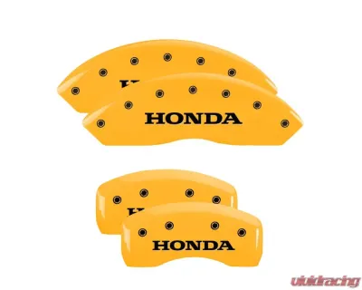 MGP Caliper Covers Set of 4 Yellow Finish | Black Honda Honda Pilot 2003-2008 - 20216SHONYL