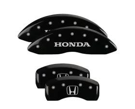 MGP Caliper Covers Set of 4 Black Finish for Honda Accord 2016-2017, H Logo, T-6061 Aluminum