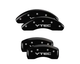 MGP Caliper Covers Set of 4 Black Finish with Silver VTEC for Honda Civic 2002-2003