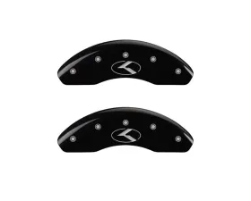 MGP Caliper Covers Front Set of 2 Black Finish | Silver Kia Logo Circle K Kia Rio 2018