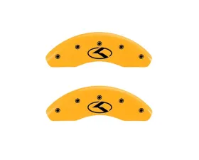 MGP Caliper Covers Front Set of 2 Yellow Finish | Black Kia Logo Circle K Kia Rio 2018