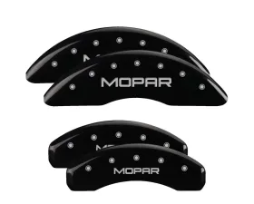 MGP Caliper Covers Set of 4 Black Finish for Chrysler Pacifica 2004-2008, Engraved MOPAR