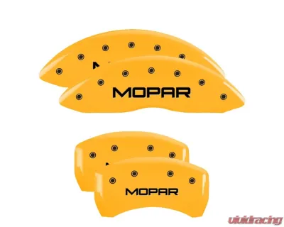 MGP Caliper Covers Set of 4 Yellow Finish | Black MOPAR Chrysler 300C 2005-2010 - 32004SMOPYL