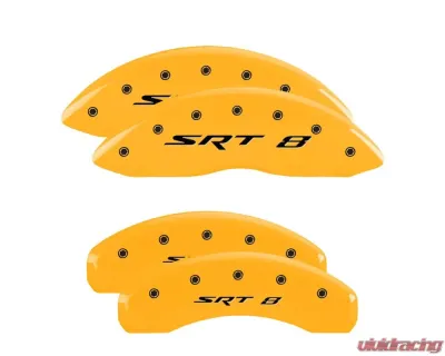 MGP Caliper Covers Set of 4 Yellow Finish | Black SRT 8 Chrysler 300C - 32006SSR8YL