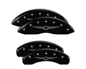 MGP Caliper Covers Set of 4 Black Finish with Silver Chrysler Wing Style 1 for 2007-2009 Aspen