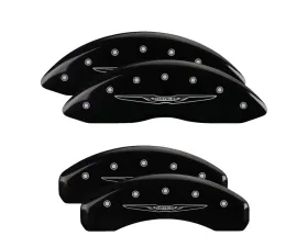 MGP Caliper Covers Set of 4 Black Finish Chrysler Wing Style 2 for 2007-2009 Aspen