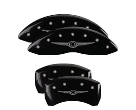 MGP Caliper Covers Set of 4 Black Finish Chrysler Wing Style 1 for 2005-2006 Crossfire