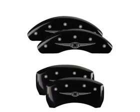 MGP Caliper Covers Set of 4 Black Finish Chrysler Wing Style 1 for 2004-2008 Crossfire