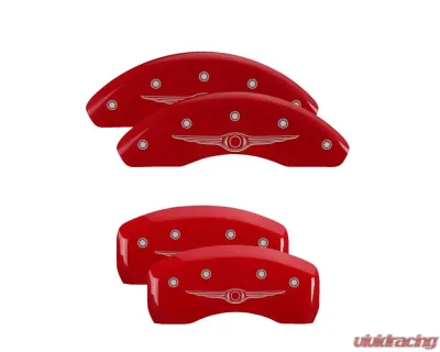 MGP Caliper Covers Set of 4 Red Finish | Silver Chrysler Wing Style 1 Chrysler PT Cruiser 2003-2009 - 32013SCW1RD