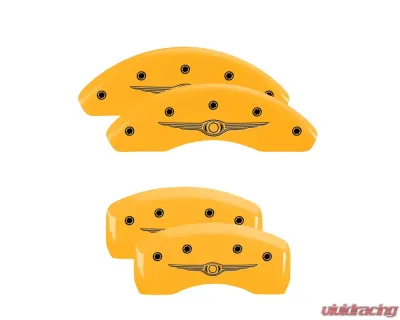 MGP Caliper Covers Set of 4 Yellow Finish | Black Chrysler Wing Style 1 Chrysler PT Cruiser 2003-2009 - 32013SCW1YL