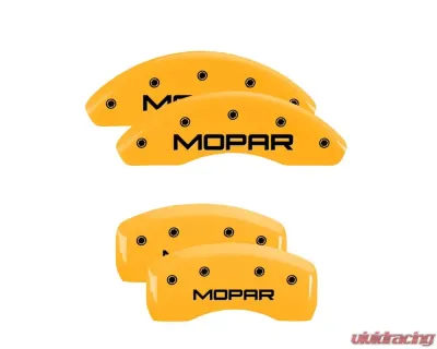MGP Caliper Covers Set of 4 Yellow Finish | Black MOPAR Chrysler PT Cruiser 2003-2009 - 32013SMOPYL
