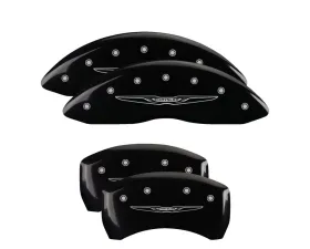 MGP Caliper Covers Set of 4 Black Finish | Silver Chrysler Wing Style 2 Chrysler
