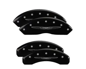 MGP Caliper Covers Set of 4 Black Finish with Silver Chrysler Wing Style 2 for 2011-2016 Town & Country