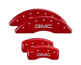 MGP Caliper Covers Set of 4 Red Finish | Silver GMC GMC Acadia 2007-2017