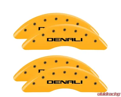 MGP Caliper Covers Set of 4 Yellow Finish | Black Denali GMC Sierra 2011-2020 - 34003SDNLYL