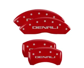 MGP Caliper Covers Set of 4 Red Finish | Silver Denali GMC Acadia 2017-2018