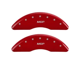 MGP Caliper Covers Front Set of 2 Red Finish | Silver MGP GMC Canyon 2004-2012