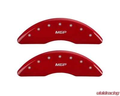 MGP Caliper Covers Front Set of 2 Red Finish | Silver MGP GMC Canyon 2004-2012 - 34213FMGPRD