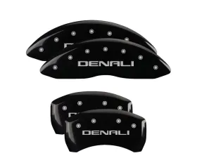 MGP Caliper Covers Set of 4 Black Finish with Silver Denali for 13