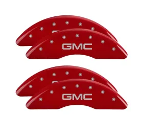 MGP Caliper Covers Set of 4 Red Finish | Silver GMC GMC Sierra 2020
