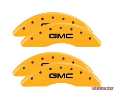 MGP Caliper Covers Set of 4 Yellow Finish | Black GMC GMC Sierra 2020 - 34219SGMCYL