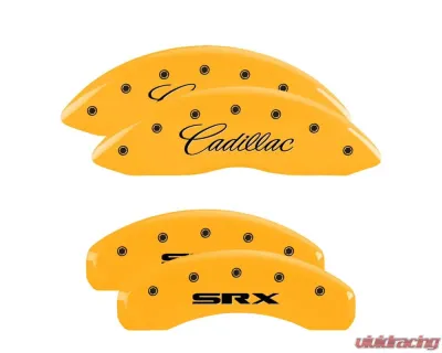 MGP Caliper Covers Set of 4 Yellow Finish | Black Cadillac | SRX Cadillac SRX 2012-2016 - 35004SSRXYL