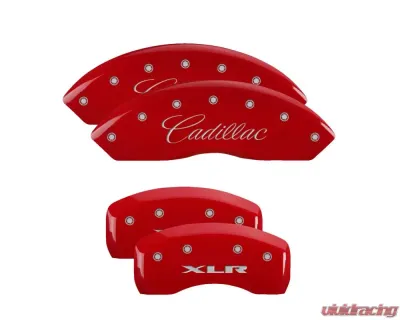 MGP Caliper Covers Set of 4 Red Finish | Silver Cadillac | XLR Cadillac - 35010SXLRRD