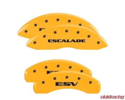 MGP Caliper Covers Set of 4 Yellow Finish | Black Escalade | ESV Cadillac Escalade 2007-2020 - 35015SESVYL