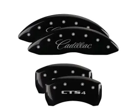 MGP Caliper Covers Set of 4 Black for 2013-2017 Cadillac CTS/CTS-V, Aluminum, Engraved