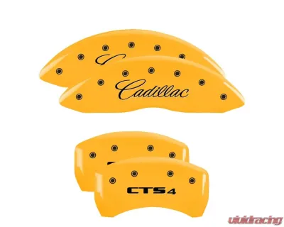 MGP Caliper Covers Set of 4 Yellow for Cadillac CTS/CTS-V 2013-2017, T-6061 Aluminum - 35020SCT4YL
