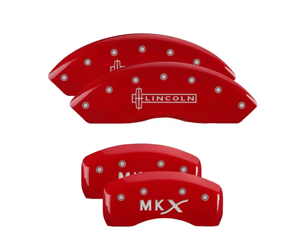 MGP Caliper Covers Set of 4 Red Finish | Silver Lincoln | MKX Lincoln MKX 2007-2010 - 36006SLCXRD