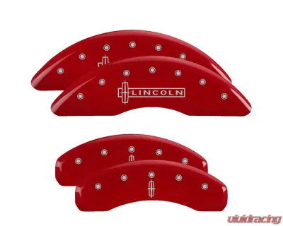 MGP Caliper Covers Set of 4 Red Finish | Silver Lincoln | Star logo Lincoln Navigator 2007-2009 - 36010SLC1RD