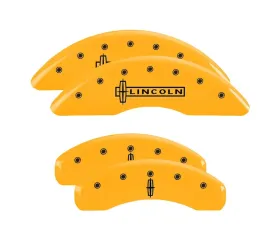MGP Caliper Covers Set of 4 Yellow Finish | Black Lincoln | Star logo Lincoln Navigator 2007-2009