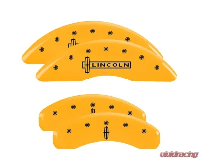 MGP Caliper Covers Set of 4 Yellow Finish | Black Lincoln | Star logo Lincoln Navigator 2007-2009 - 36010SLC1YL