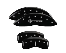 MGP Caliper Covers Set of 4 Black Finish for Lincoln MKZ 2017-2020, Silver Star Logo