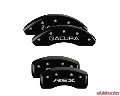 MGP Caliper Covers Set of 4 Black Finish | Silver Acura | RSX Acura - 39003SRSXBK