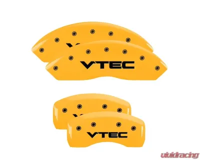 MGP Caliper Covers Set of 4 Yellow Finish | Black VTEC Acura RSX 2002-2006 - 39005SVTCYL