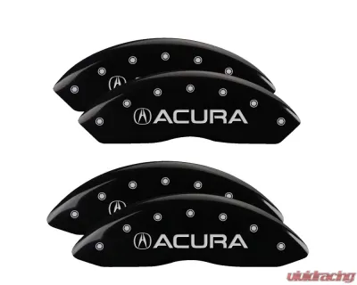 MGP Caliper Covers Set of 4 Black Finish | Silver Acura Acura RL 1999-2004 - 39015SACUBK