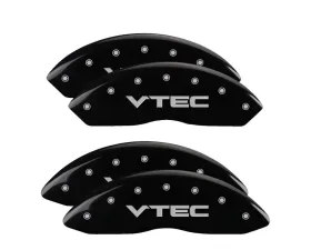 MGP Caliper Covers Set of 4 Black Finish with Silver VTEC for Acura RL 1999-2004