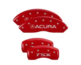 MGP Caliper Covers Set of 4 Red Finish for Acura TSX 2009-2014, T-6061 Aluminum