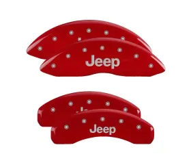 MGP Caliper Covers Set of 4 Red Finish | Silver Jeep Jeep