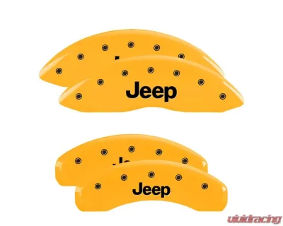 MGP Caliper Covers Set of 4 Yellow Finish | Black Jeep Jeep - 42002SJEPYL