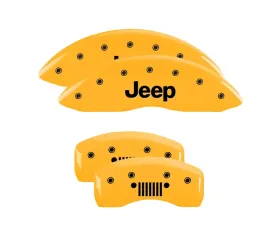 MGP Caliper Covers Set of 4 Yellow Finish | Black Jeep | Jeep Grill Logo Jeep 2007-2016
