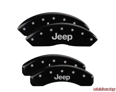 MGP Caliper Covers Set of 4 Black Finish | Silver Jeep Jeep - 42007SJEPBK