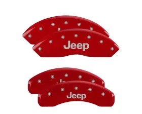 MGP Caliper Covers Set of 4 Red Finish | Silver Jeep Jeep