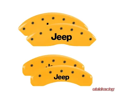 MGP Caliper Covers Set of 4 Yellow Finish | Black Jeep Jeep - 42007SJEPYL