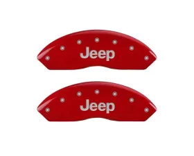 MGP Caliper Covers Front Set of 2 Red Finish | Silver Jeep Jeep Wrangler 1997-2006