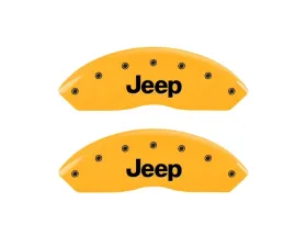 MGP Caliper Covers Front Set of 2 Yellow Finish | Black Jeep Jeep Wrangler 1997-2006