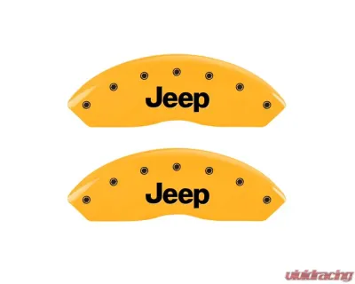 MGP Caliper Covers Front Set of 2 Yellow Finish | Black Jeep Jeep Wrangler 1997-2006 - 42009FJEPYL